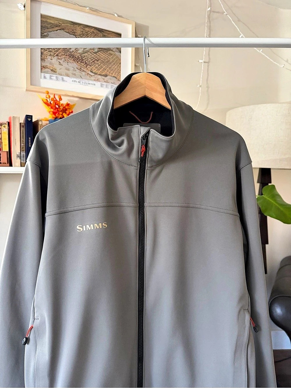 Simms Windstopper Softshell Jacket Men's Gray Performance Jacket - Picture 2 of 7